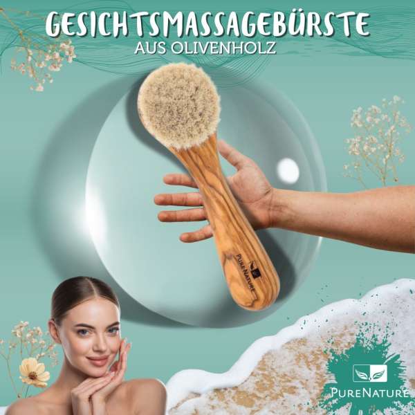 Olive Wood Facial Massage Brush