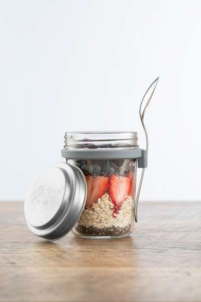 Kilner breakfast glass to go with spoon, 0,35 l