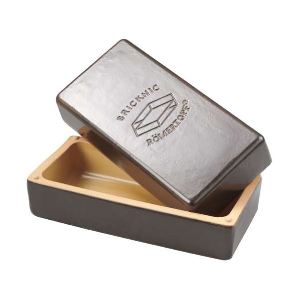 Roman pot Brick, black glazed