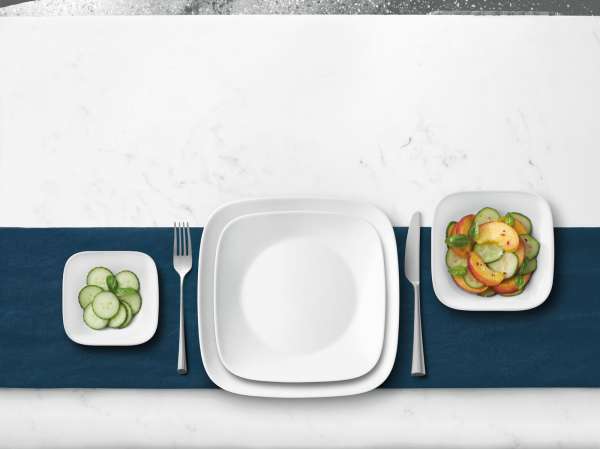 Corelle glass tableware set white - elegant & durable design, 18 pieces