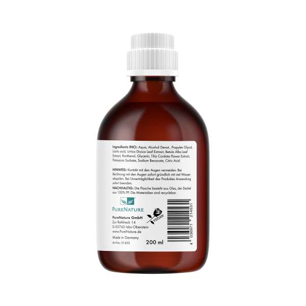 PureNature nettle hair tonic for sensitive scalp